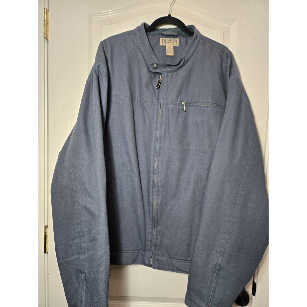 Duluth Trading Blue Fire Hose Heavy Lined Coat Moto Bomber Jacket Mens Work 3XL